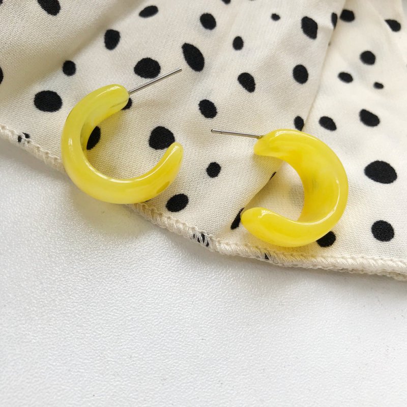 The Same Type Of Acrylic Acetate Personalized Design Wild Earrings C-Shaped Semicircular Personalized Earrings Earrings-Jewearrings