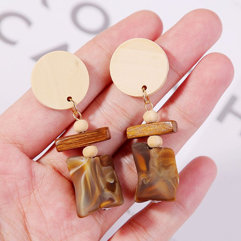 Thin Face Geometric Acrylic Earrings-Jewearrings