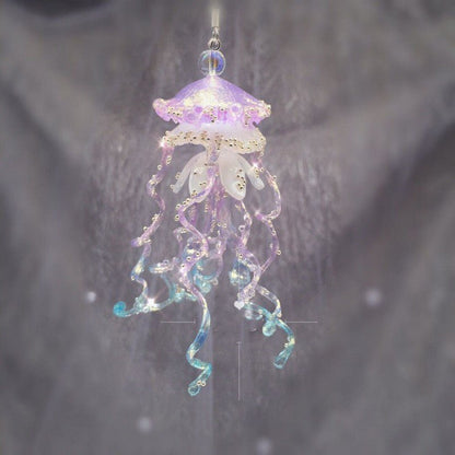 Three-dimensional Exaggerated Sweet Potato Purple Blue Jellyfish Earrings-Jewearrings