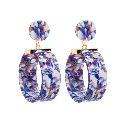 Three-dimensional round acrylic earrings-Jewearrings