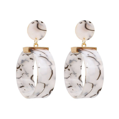 Three-dimensional round acrylic earrings-Jewearrings