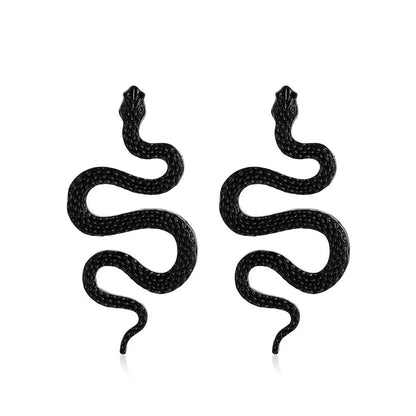 Three-Dimensional Snake Earrings - Fashion Punk-Jewearrings