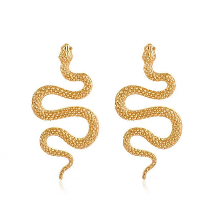 Three-Dimensional Snake Earrings - Fashion Punk-Jewearrings