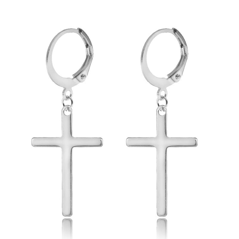 Titanium Cross Earrings-Jewearrings