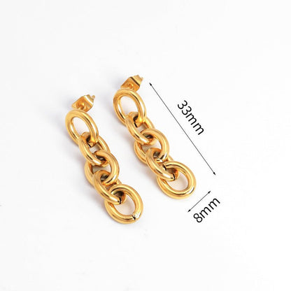 Titanium Cuban Chain Earrings-Jewearrings