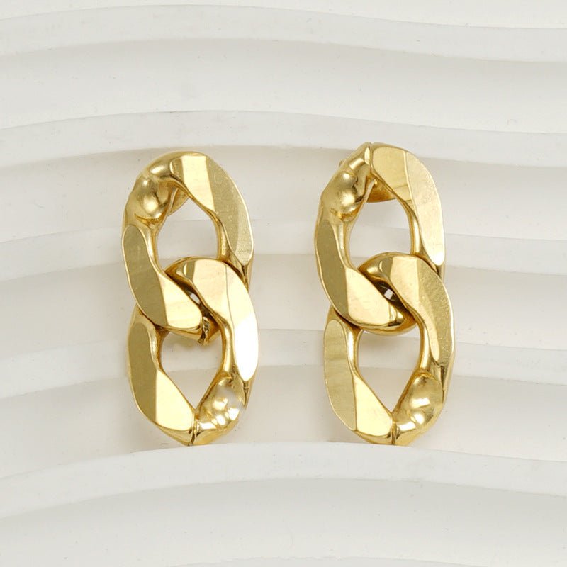 Titanium Earrings 18K Gold Plated Earrings-Jewearrings