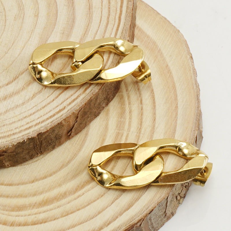 Titanium Earrings 18K Gold Plated Earrings-Jewearrings