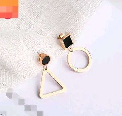 Titanium Earrings Asymmetric Style-Jewearrings