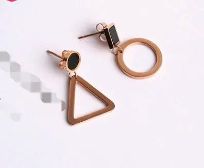 Titanium Earrings Asymmetric Style-Jewearrings