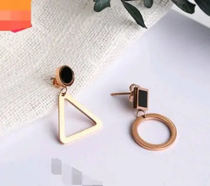 Titanium Earrings Asymmetric Style-Jewearrings