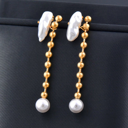 Titanium Earrings Baroque Pearl-Jewearrings