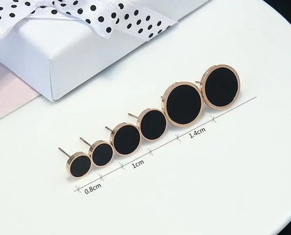 Titanium Earrings Black Rose Gold Trend-Jewearrings