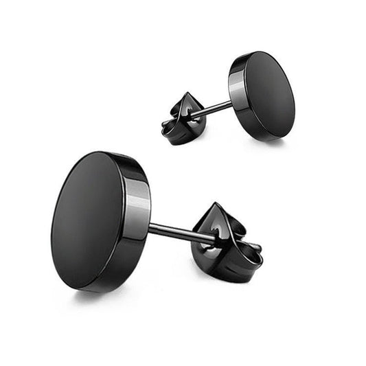 Titanium Earrings Black Stud Earrings-Jewearrings