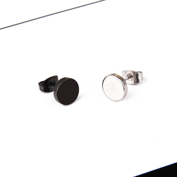 Titanium Earrings Black Stud Earrings-Jewearrings