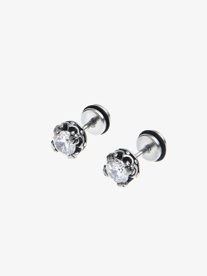 Titanium Earrings Black Zircon-Jewearrings