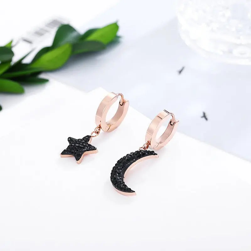 Titanium Earrings Bohemia Star Moon-Jewearrings