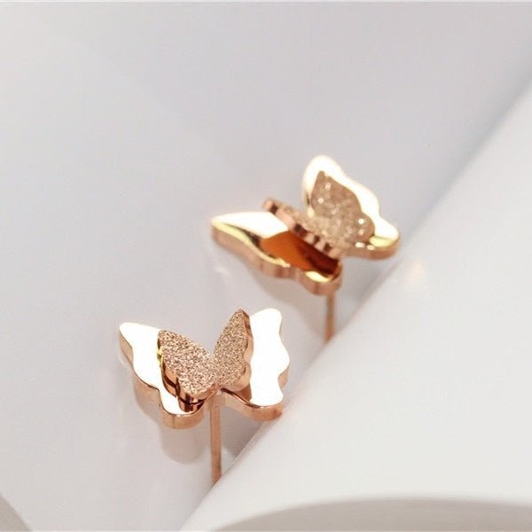 Titanium Earrings - Butterfly Studs-Jewearrings