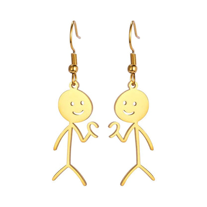 Titanium Earrings Cartoon Villain-Jewearrings