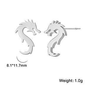 Titanium Earrings Chinese Dragon-Jewearrings