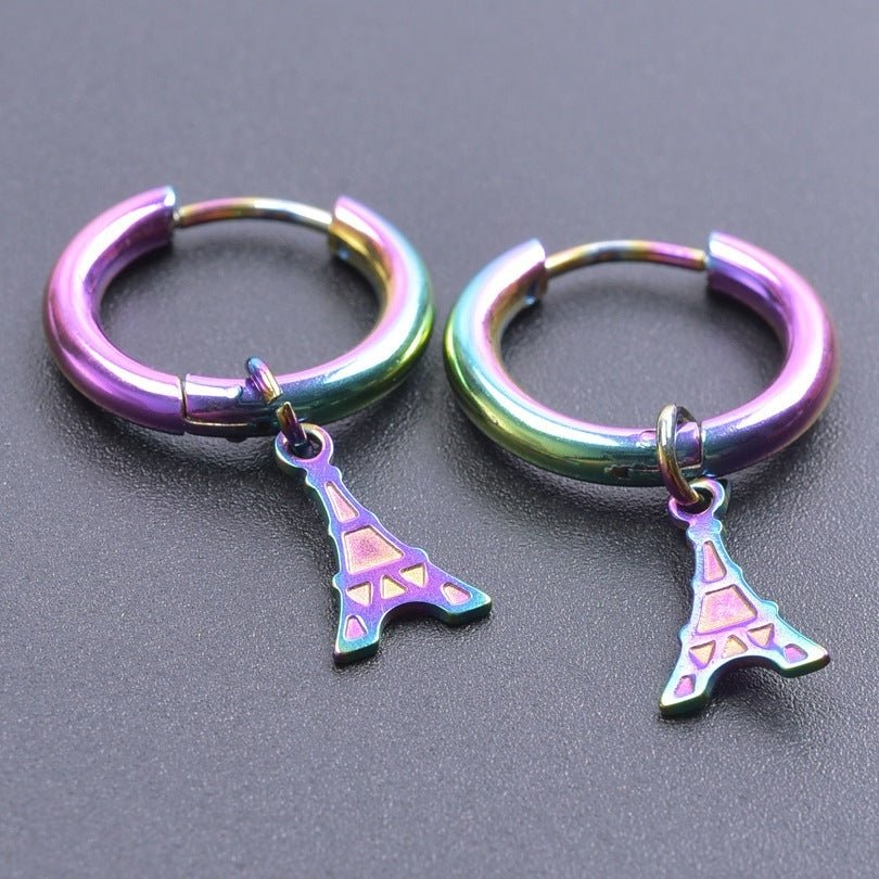 Titanium Earrings Colorful Tassel Drop Earrings-Jewearrings