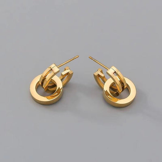 Titanium Earrings Colorless Circle-Jewearrings