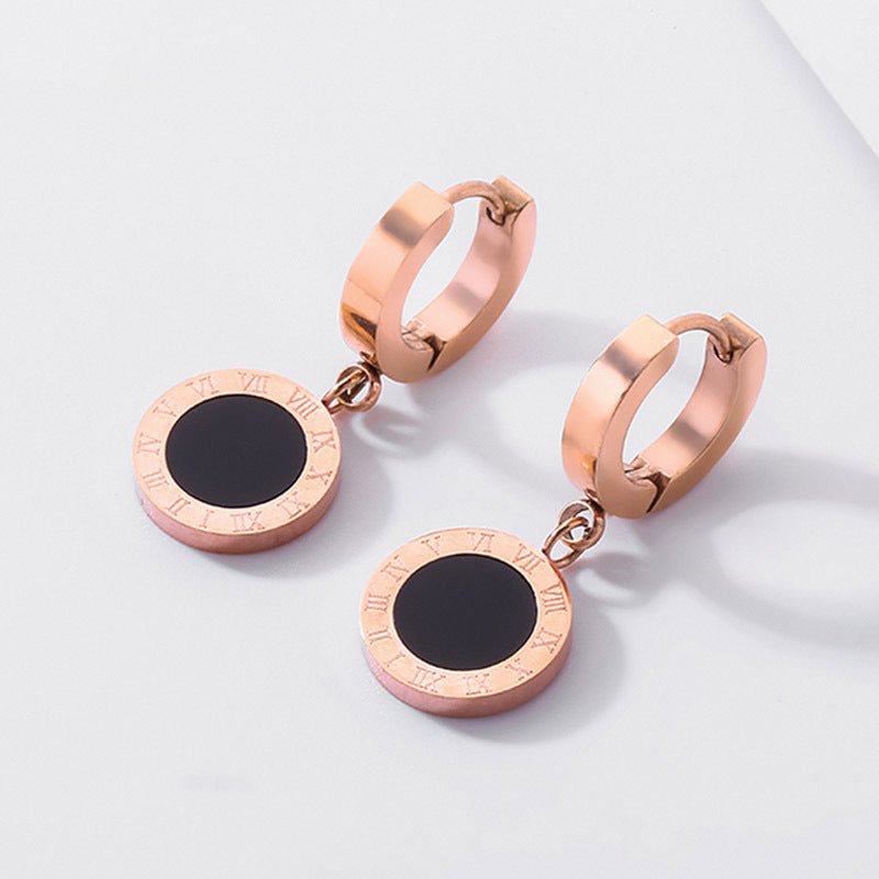 Titanium Earrings Creative Rose Gold Earrings Jewelry-Jewearrings