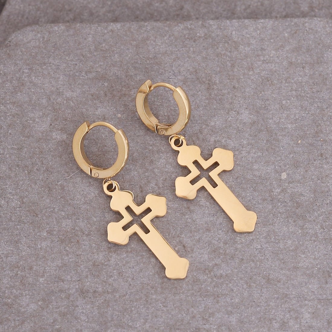 Titanium Earrings Cross Earrings-Jewearrings