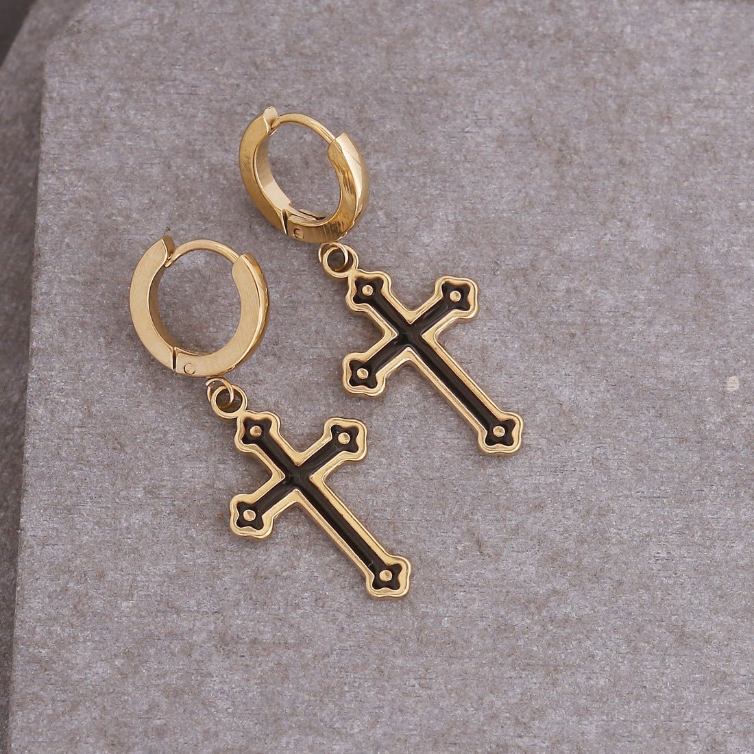 Titanium Earrings Cross Earrings-Jewearrings