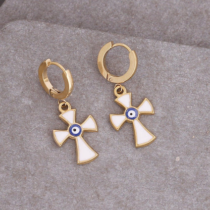 Titanium Earrings Cross Earrings-Jewearrings