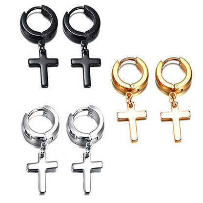 Titanium Earrings Cross Punk-Jewearrings