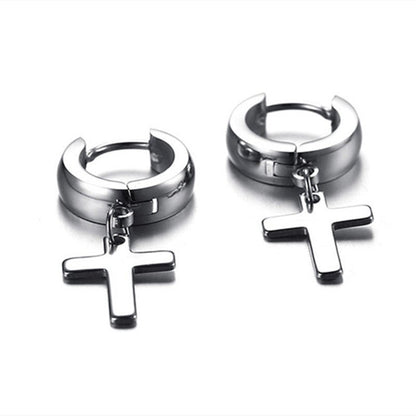 Titanium Earrings Cross Punk-Jewearrings