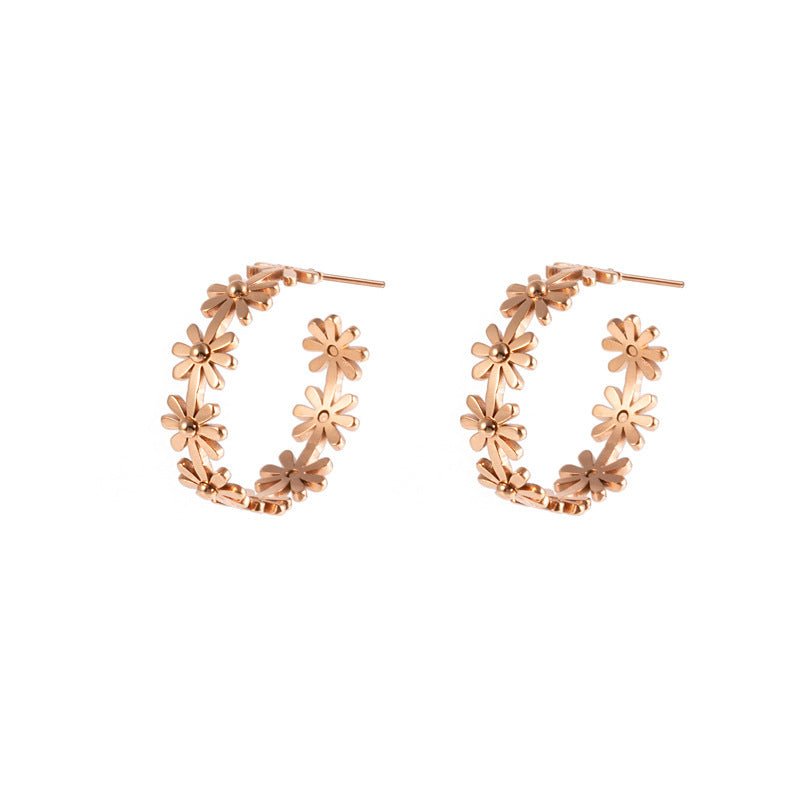 Titanium Earrings Daisy Earrings-Jewearrings