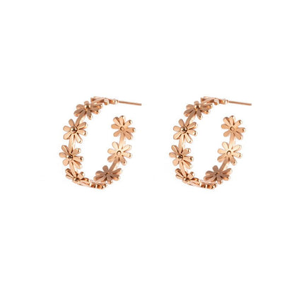 Titanium Earrings Daisy Earrings-Jewearrings