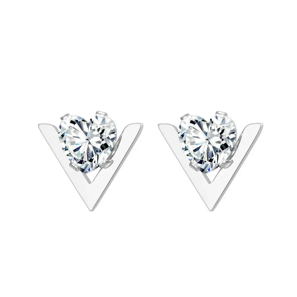 Titanium Earrings Diamond Studs-Jewearrings