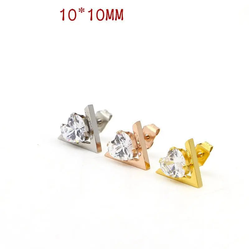 Titanium Earrings Diamond Studs-Jewearrings