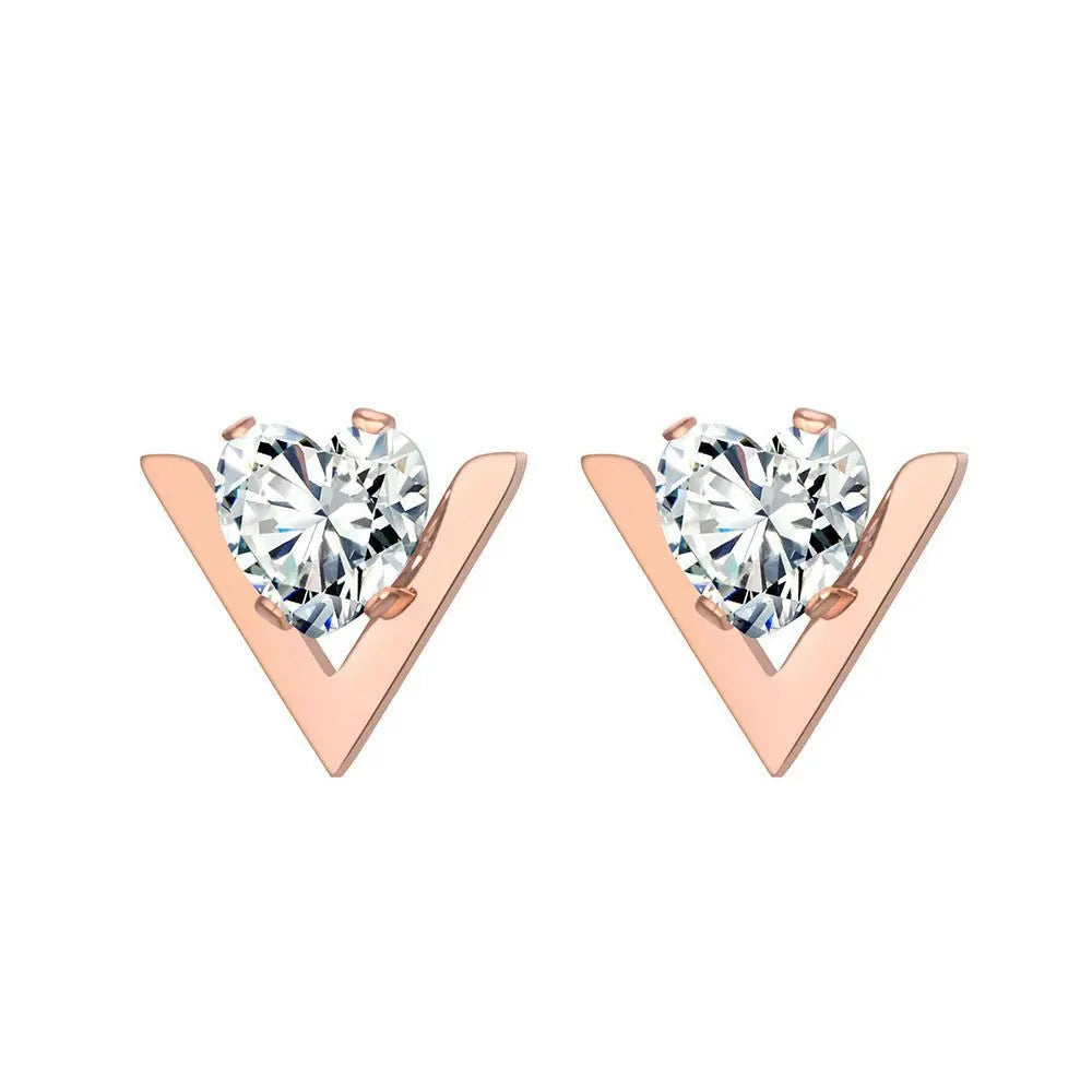 Titanium Earrings Diamond Studs-Jewearrings