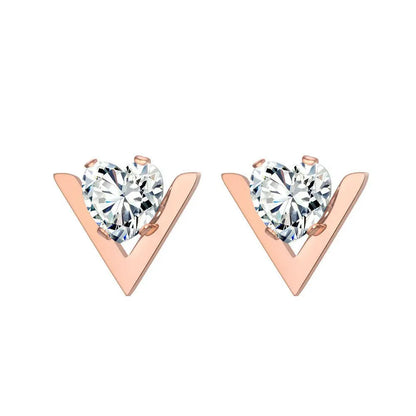 Titanium Earrings Diamond Studs-Jewearrings