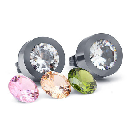 Titanium Earrings Diamond Zircon-Jewearrings