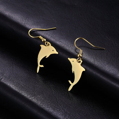 Titanium Earrings Dolphin Earrings-Jewearrings