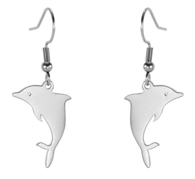 Titanium Earrings Dolphin Earrings-Jewearrings