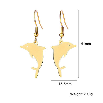 Titanium Earrings Dolphin Earrings-Jewearrings