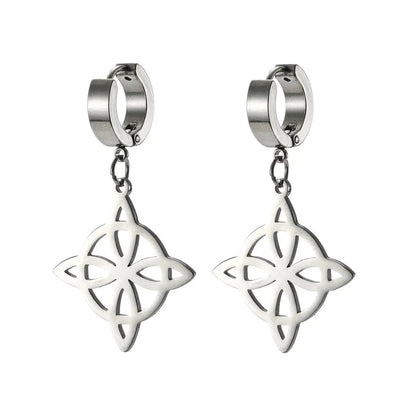 Titanium Earrings Elegant Ornament Hollowed-out-Jewearrings