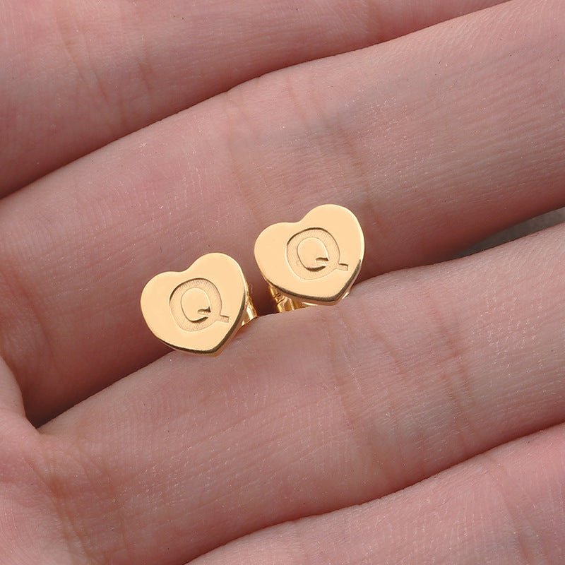 Titanium Earrings English Letter-Jewearrings