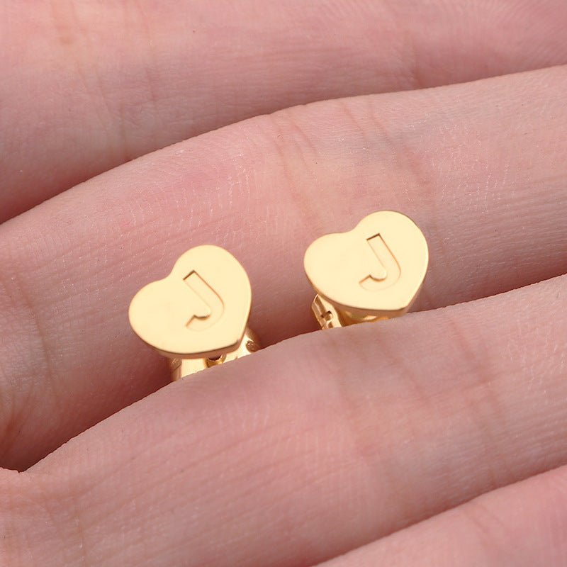 Titanium Earrings English Letter-Jewearrings