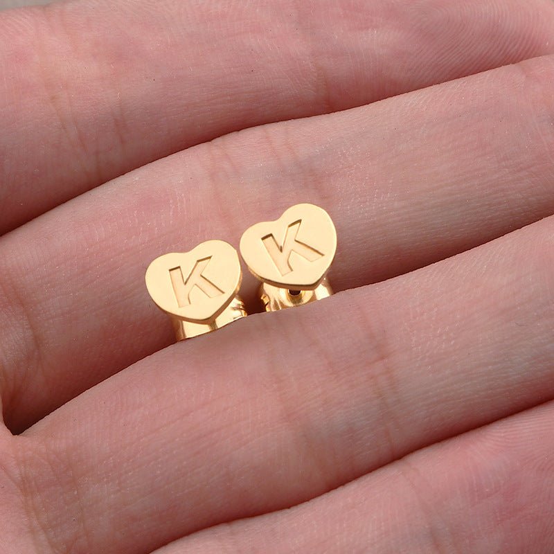 Titanium Earrings English Letter-Jewearrings