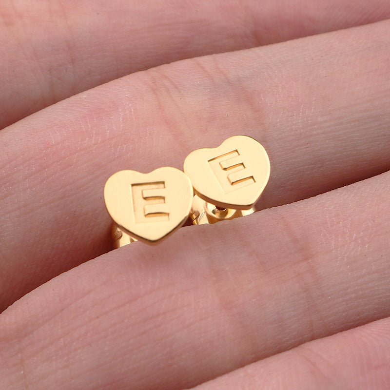 Titanium Earrings English Letter-Jewearrings