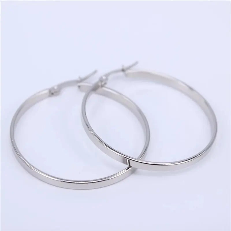 Titanium Earrings Exaggerated Hoop Earrings-Jewearrings