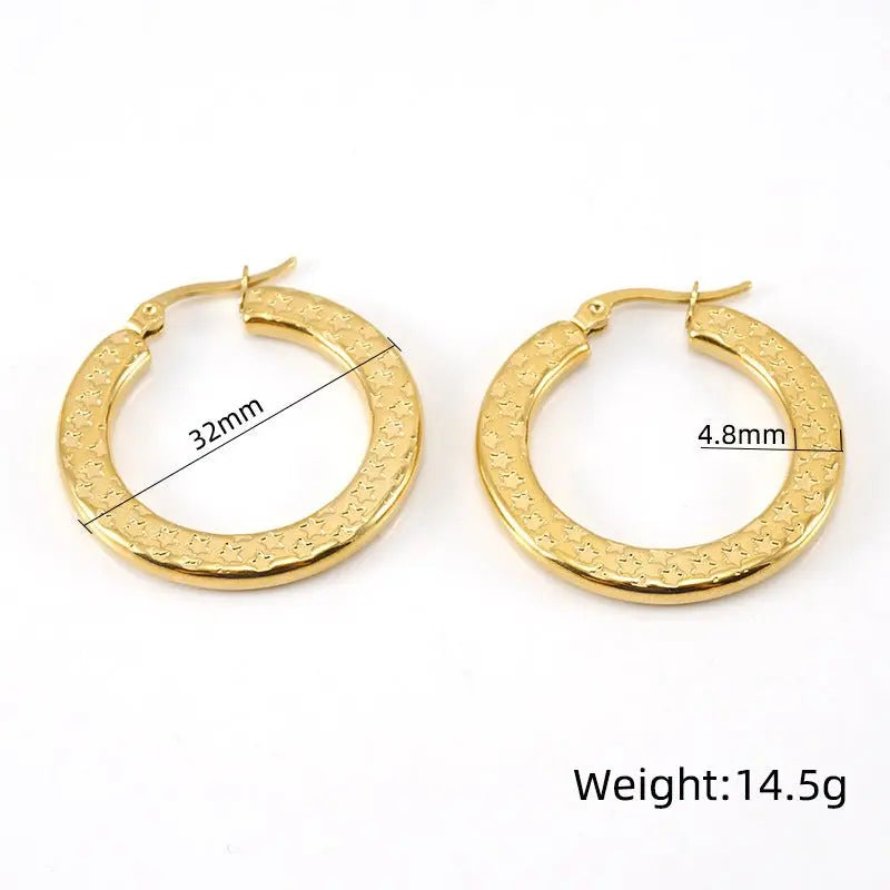 Titanium Earrings Fashion 18K Gold-Jewearrings