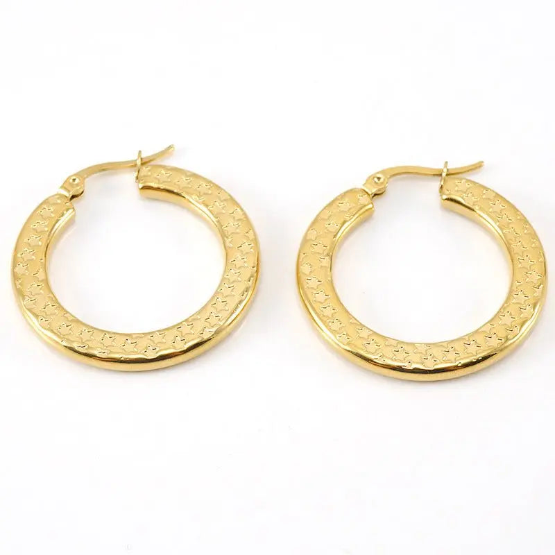 Titanium Earrings Fashion 18K Gold-Jewearrings