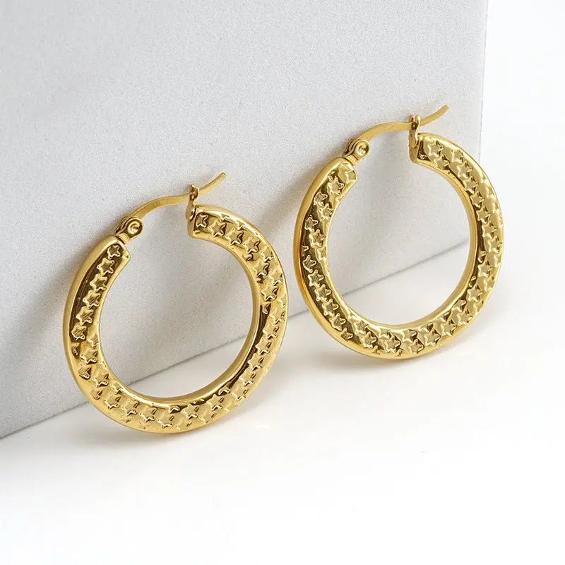 Titanium Earrings Fashion 18K Gold-Jewearrings